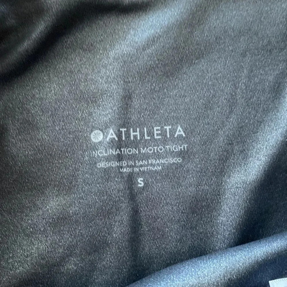 ATHLETA Inclination Moto Tight sz S metallic dark grey excellent pre owned cond - Picture 3 of 8